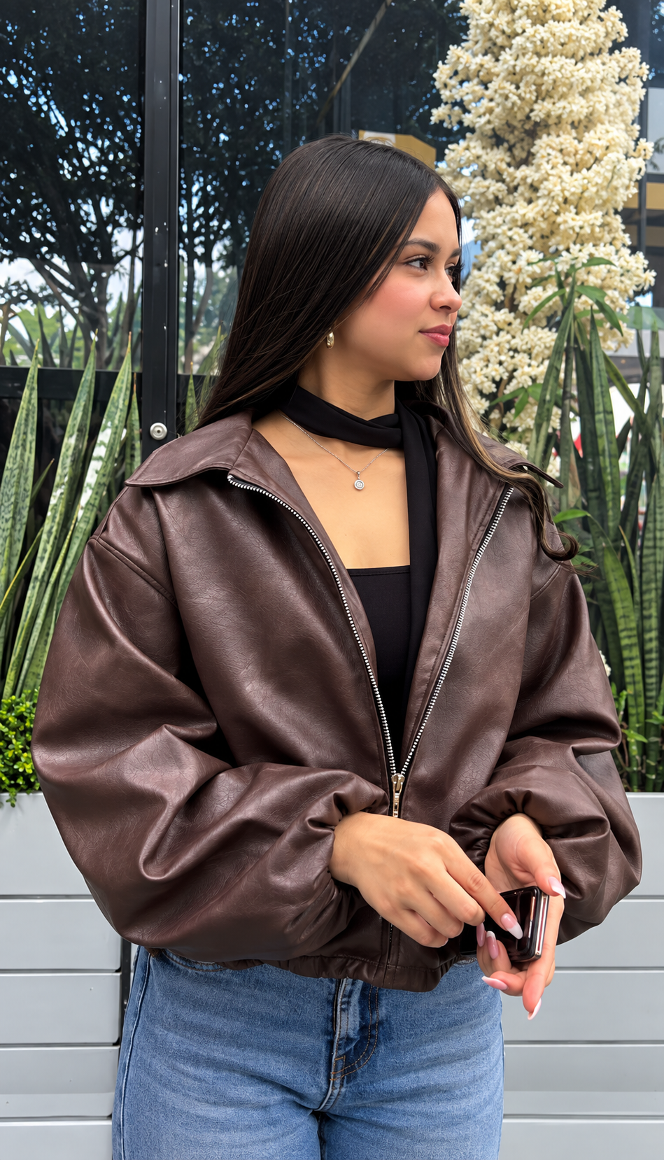 Chaqueta En cuero Tex - Puños Recogidos