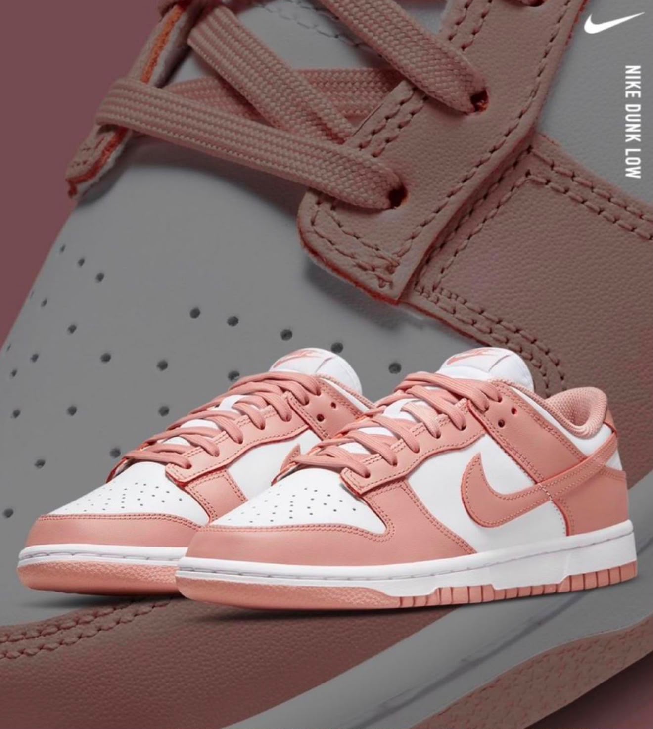 TENIS NIKE DUNK ROSA/ BLANCO MUJER