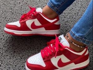 TENIS NIKE DUNK ROJO/ BLANCO UNISEX